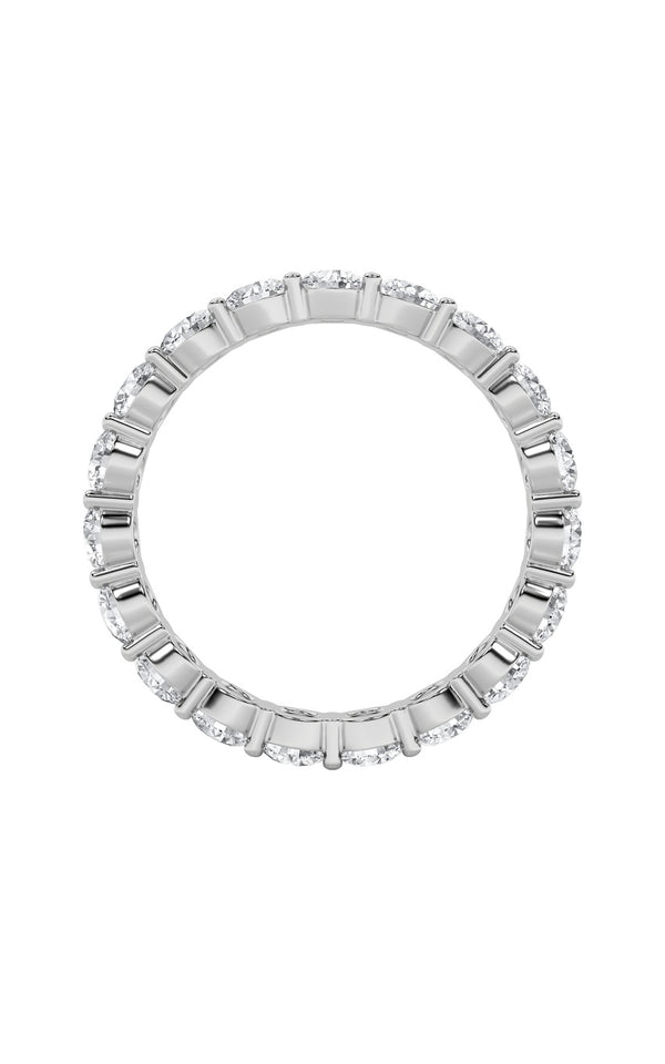 3Cttw Round Shaped Lab Grown Diamond Split Prong Eternity Ring in 14K Gold (F/VS)