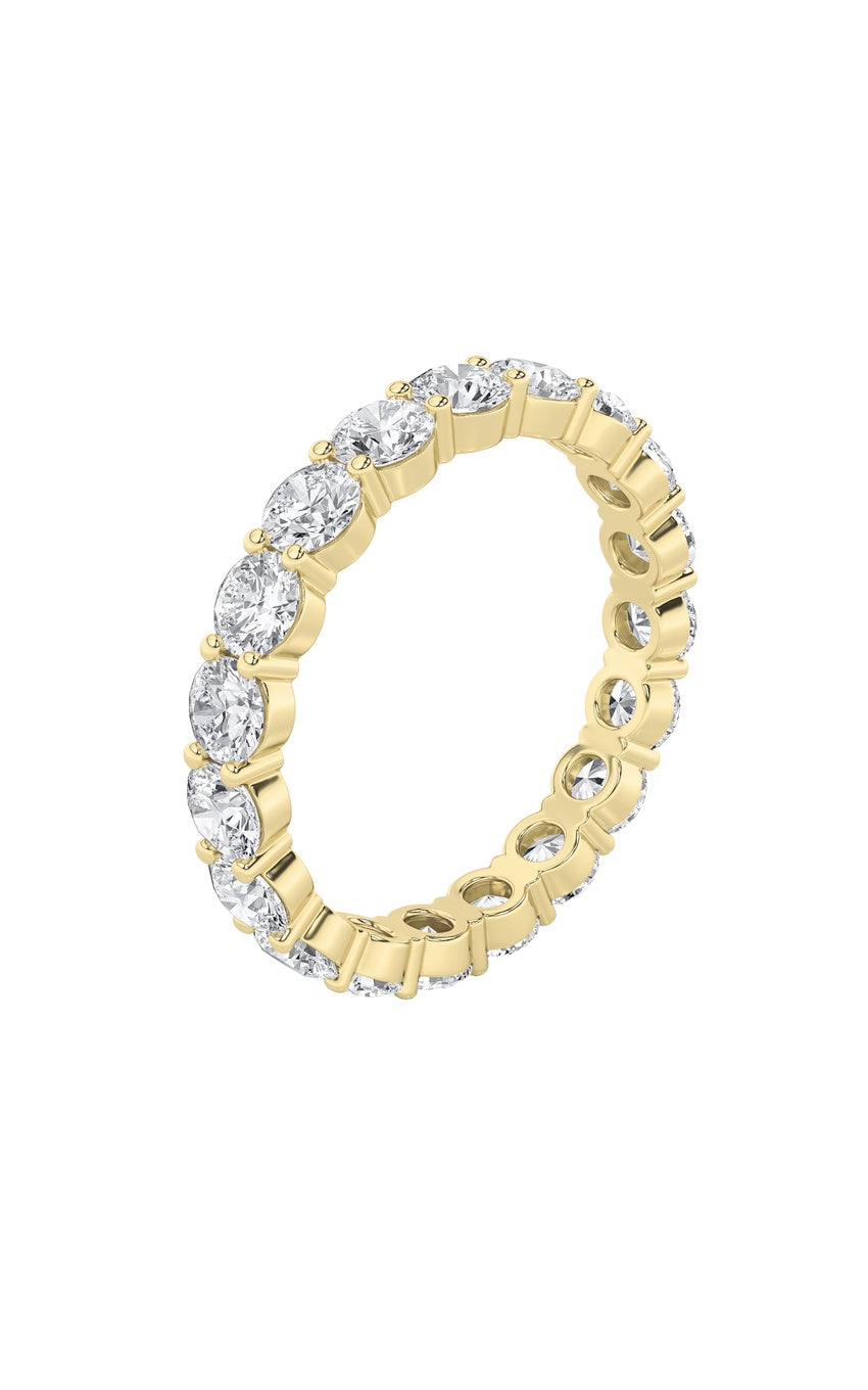 3Cttw Round Shaped Lab Grown Diamond Split Prong Eternity Ring in 14K Gold (F/VS)