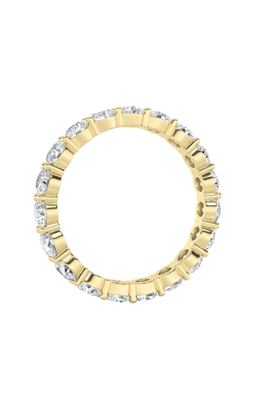 3Cttw Round Shaped Lab Grown Diamond Split Prong Eternity Ring in 14K Gold (F/VS)