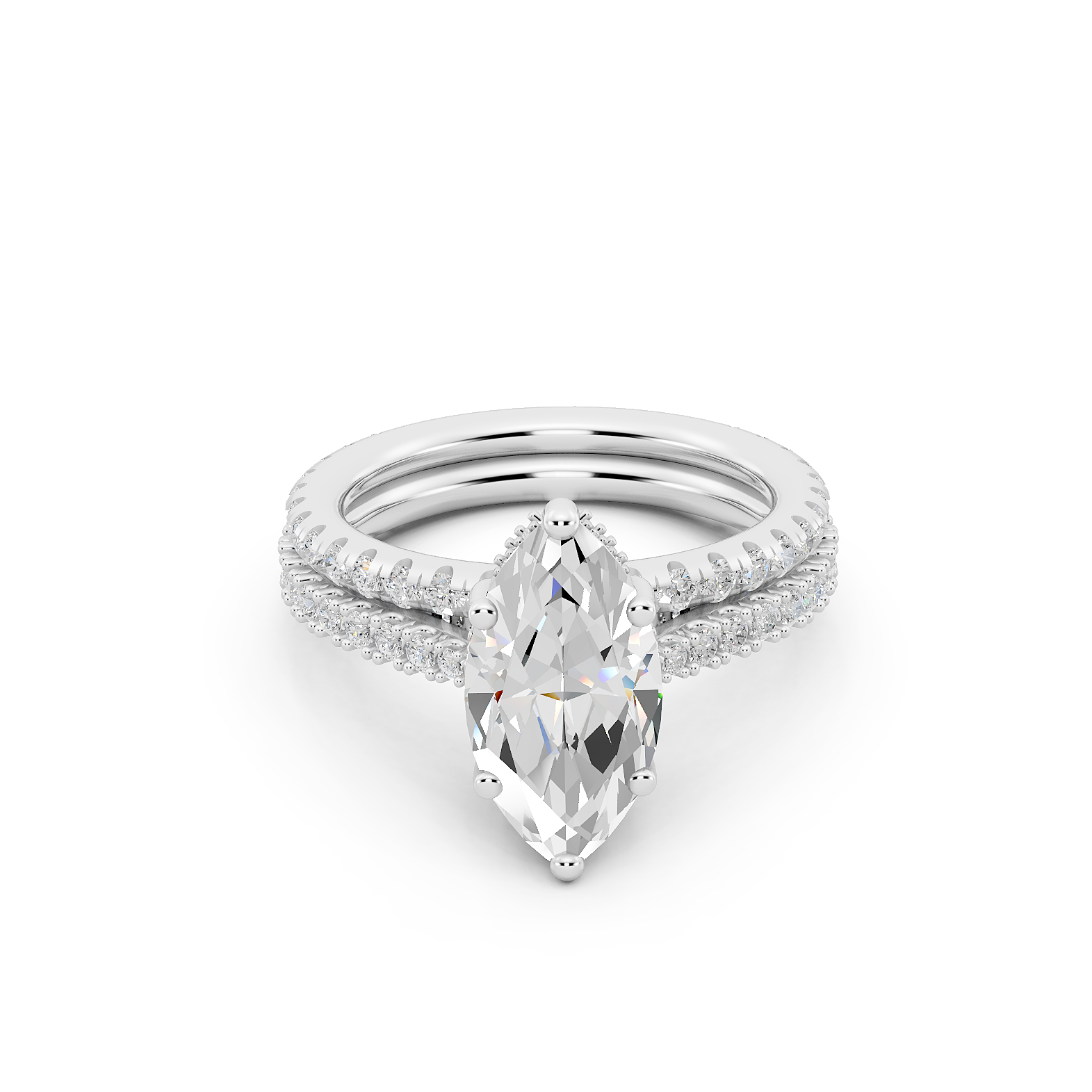 Ovani® Lab-grown Diamond Marquise Hidden Halo Bridal Set