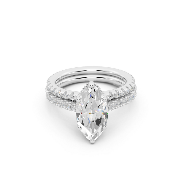 Ovani® Lab-grown Diamond Marquise Hidden Halo Bridal Set