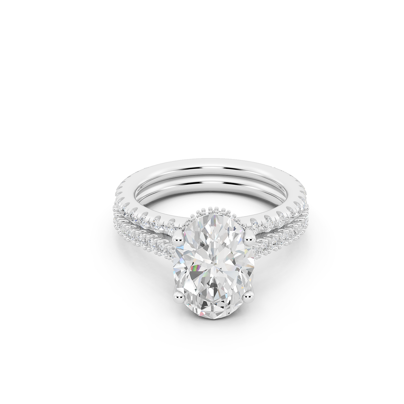 Ovani® Lab-grown Diamond Oval Hidden Halo Bridal Set