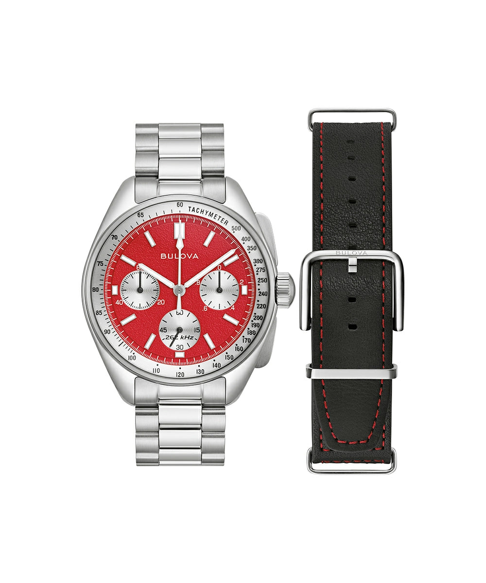 Bulova Lunar Pilot watch, model 96K115, front view.