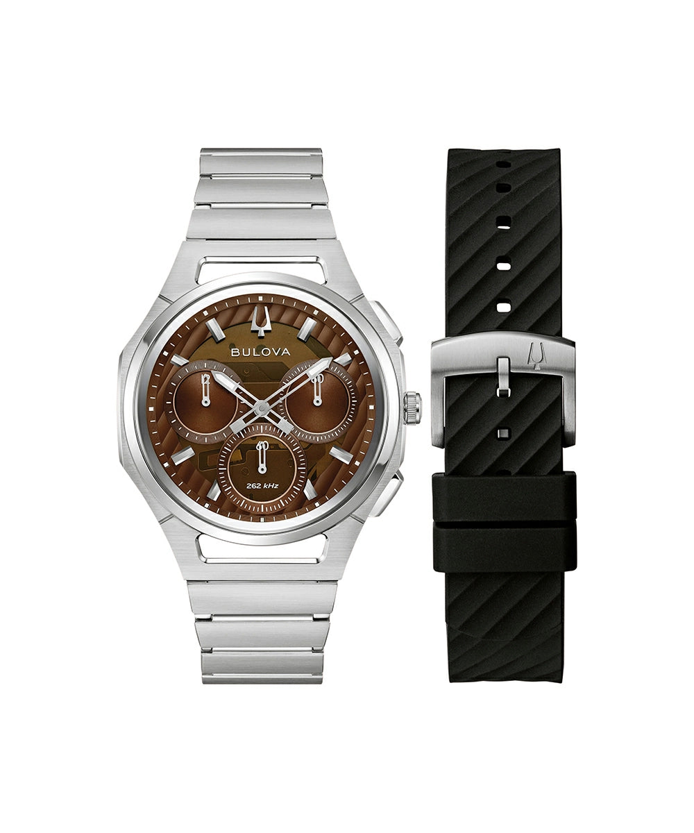 Bulova CURV - 10th Anniversary Edition watch, model 96K117, front view.