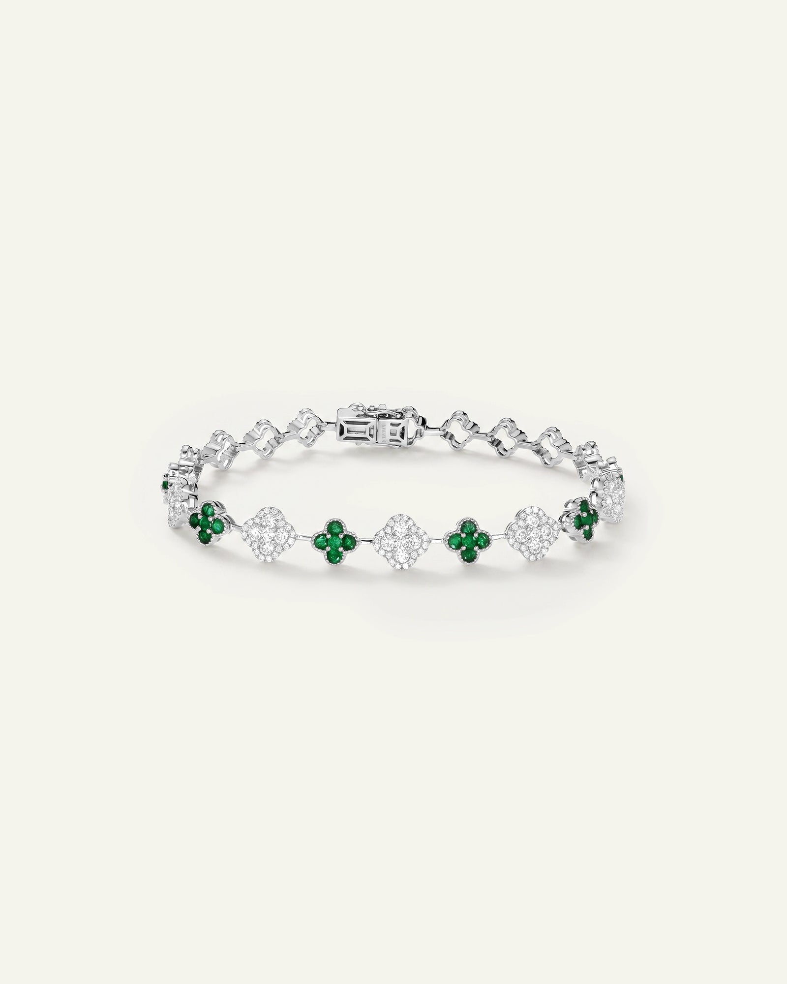 Aanika V. Emerald & Diamond Flower Bracelet