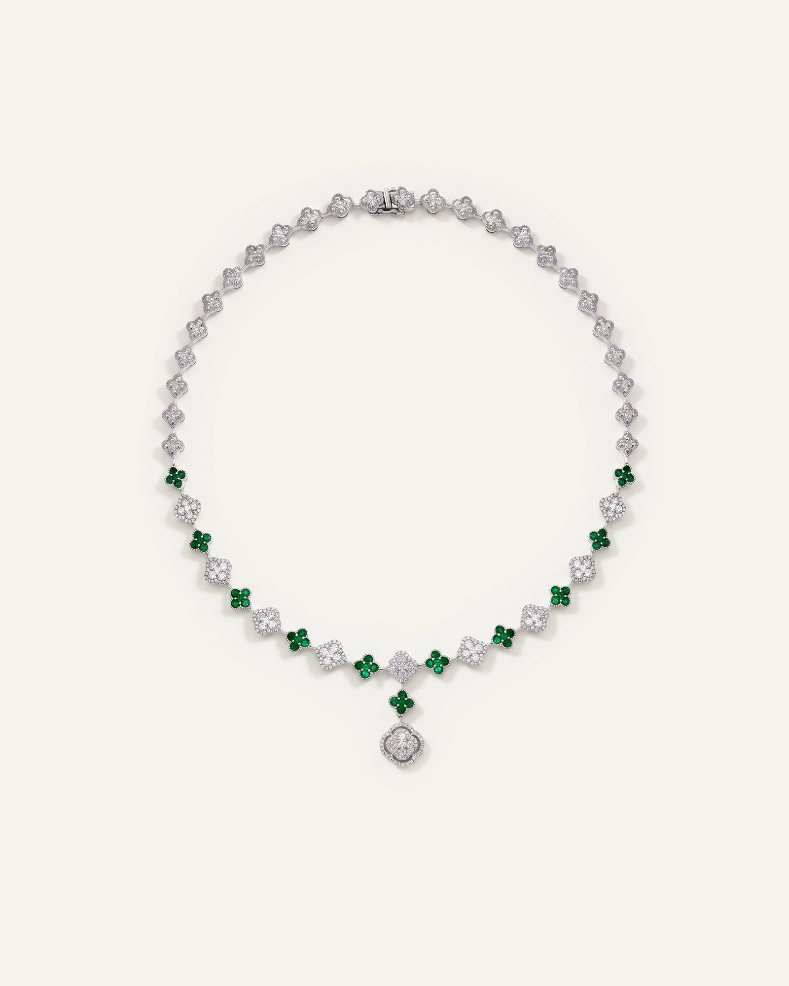 Aanika V. Emerald & Diamond Flower Necklace