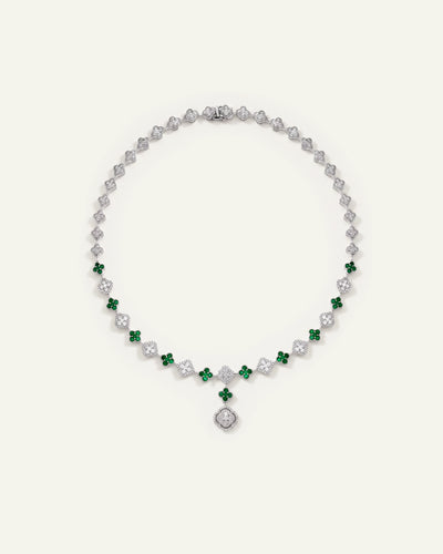 Aanika V. Emerald & Diamond Flower Necklace