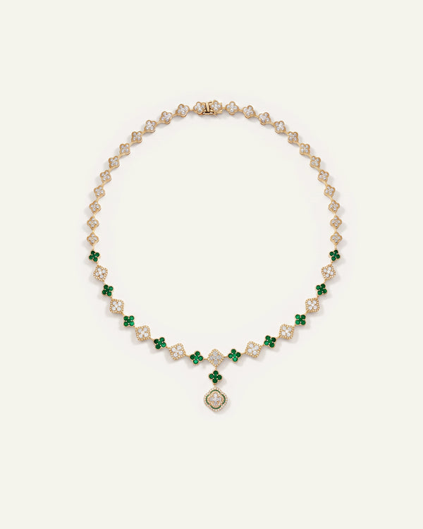 Aanika V. Emerald & Diamond Flower Necklace