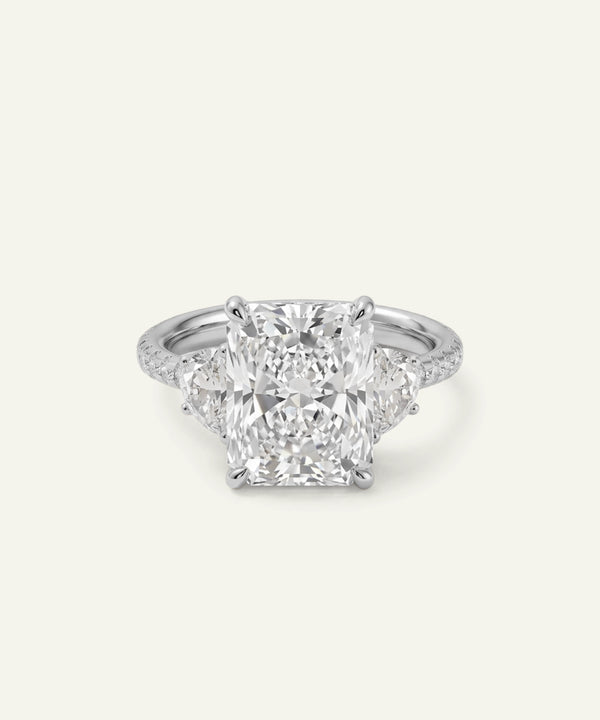Ovani® Lab-grown Diamond Radiant Hidden Halo Engagement Ring