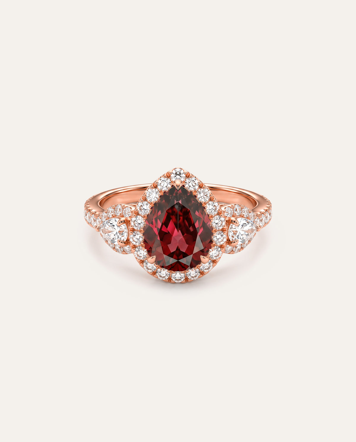 Aanika V® ruby & lab-grown diamond halo ring - alternate product view