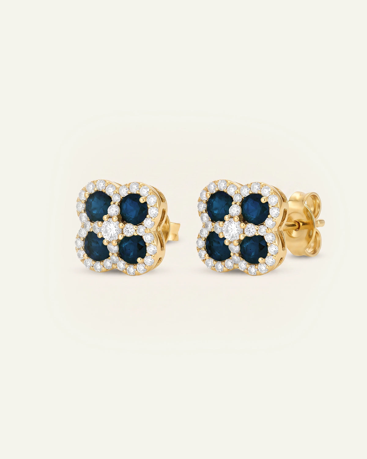 Aanika V. Sapphire & Diamond Flower Studs