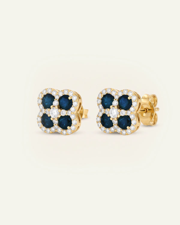 Aanika V. Sapphire & Diamond Flower Studs