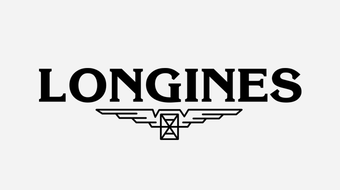 Longines logo with brand name and emblem on a white background
