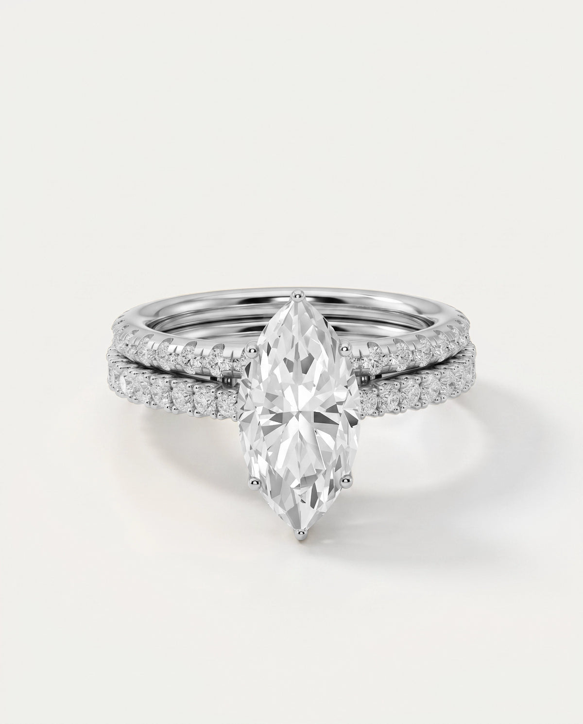 Ovani® Lab-grown Diamond Marquise Hidden Halo Bridal Set
