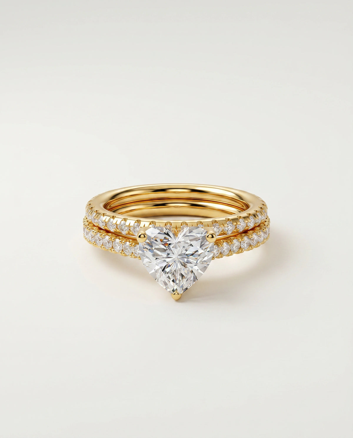 Ovani® Lab-grown Diamond Heart Hidden Halo Bridal Set