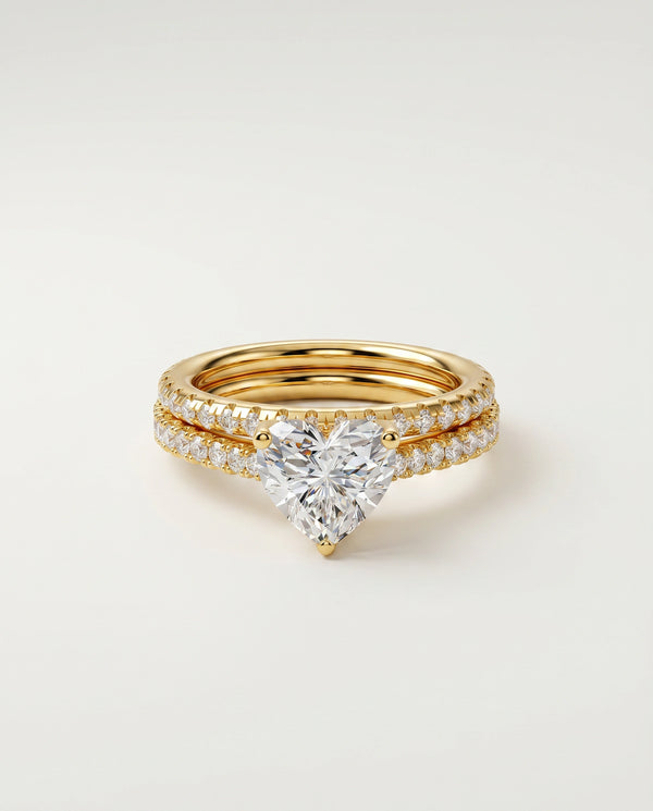 Ovani® Lab-grown Diamond Heart Hidden Halo Bridal Set