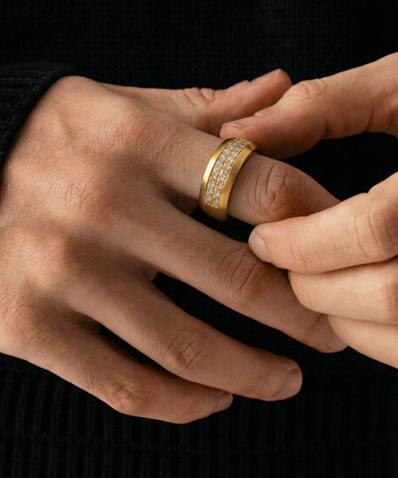 Men's vermeil lab-grown diamond channel band by Link N Lock®