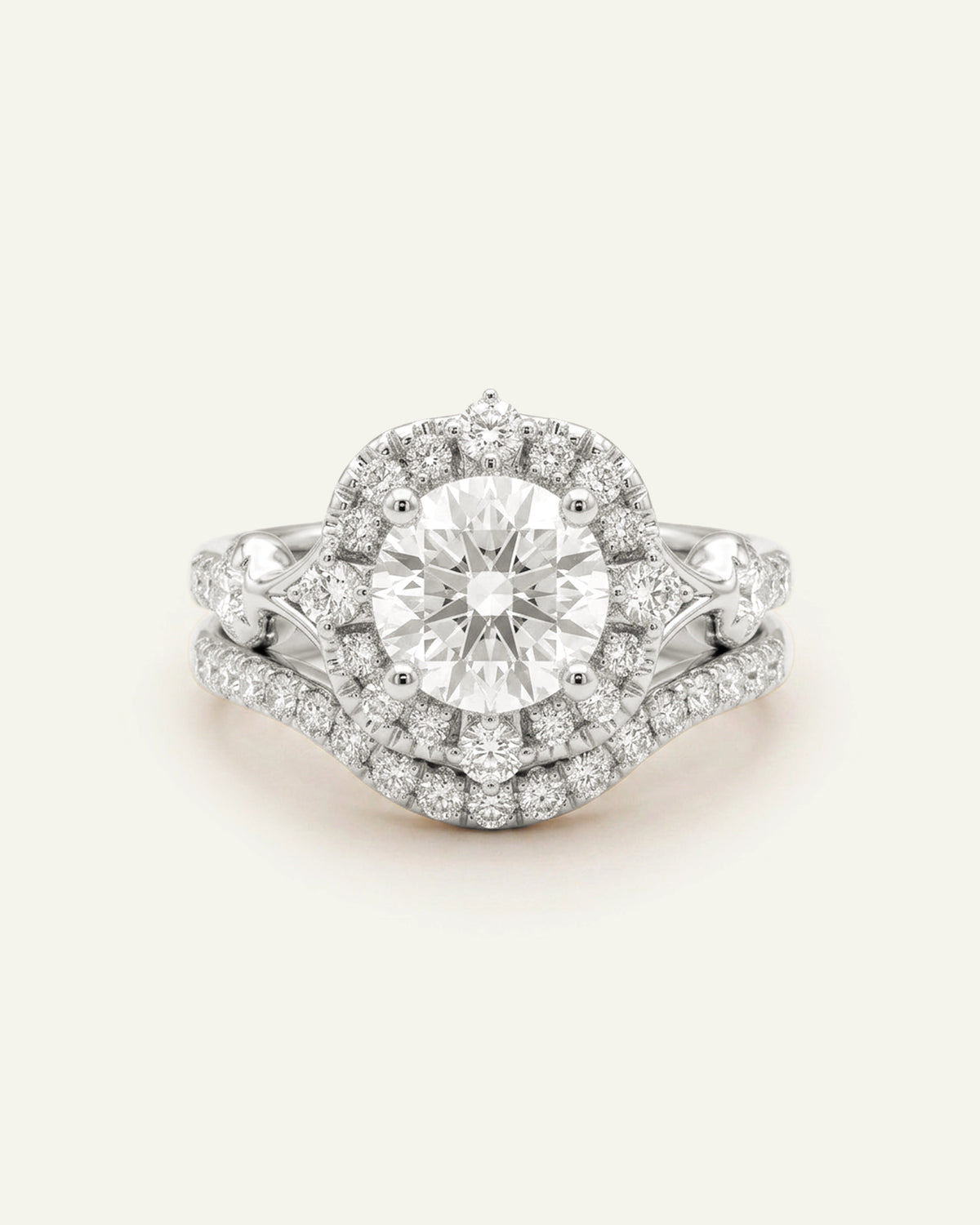 Ovani® Diamond Round Halo Bridal Set