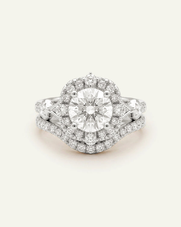 Ovani® Diamond Round Halo Bridal Set