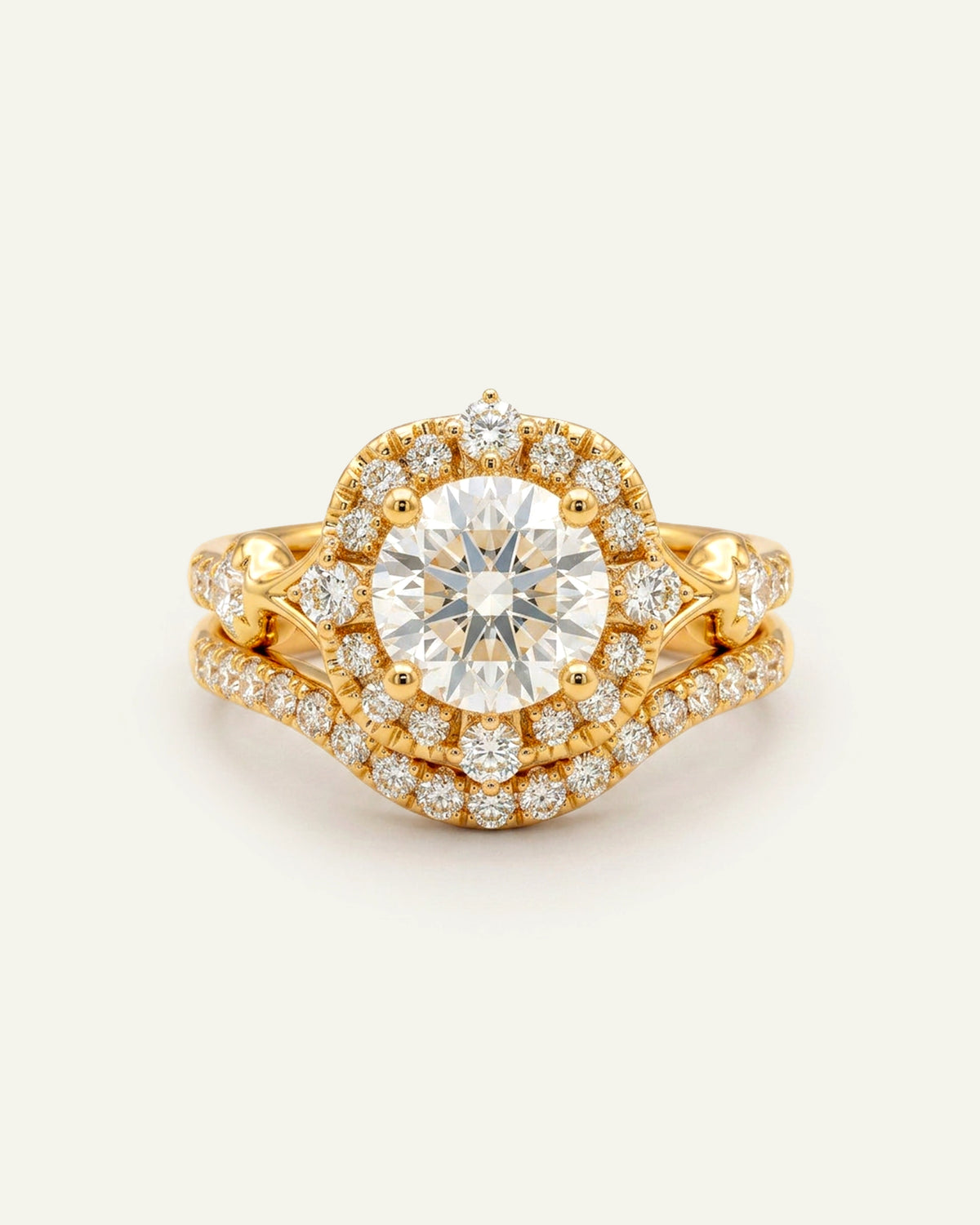 Ovani® Diamond Round Halo Bridal Set