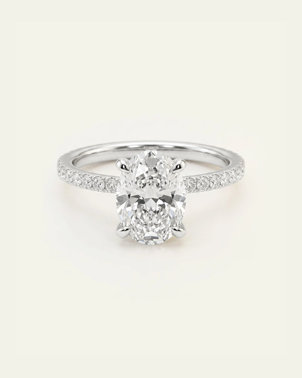 Ovani® Diamond Oval Engagement Ring