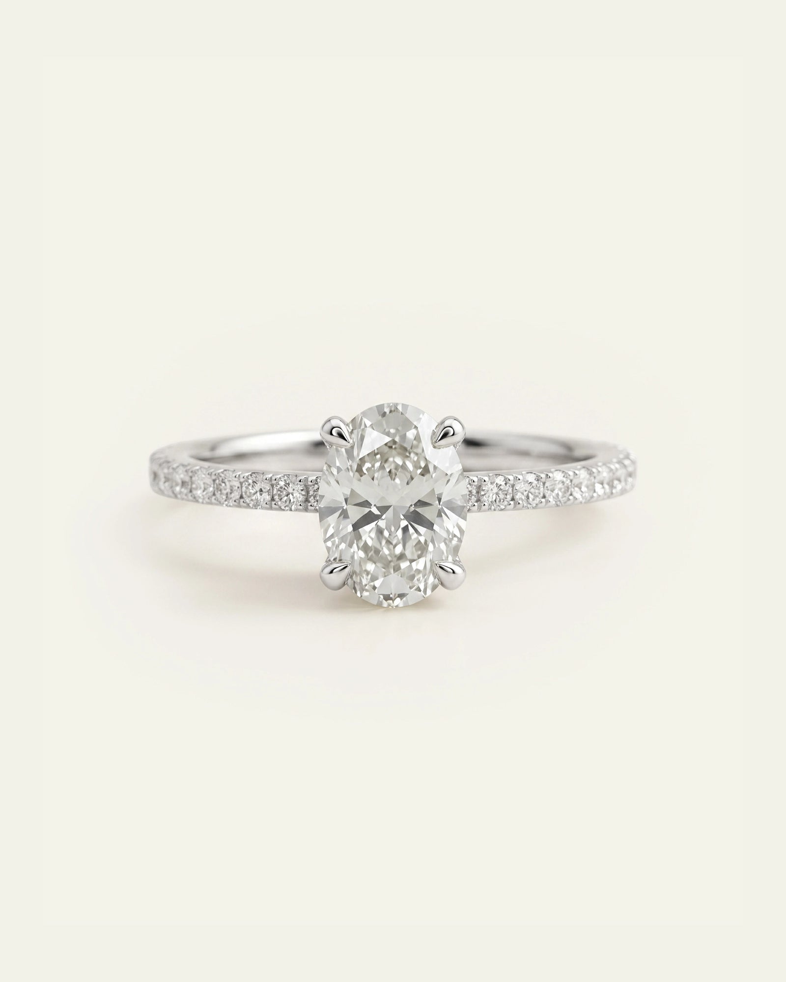 Ovani® Diamond Oval Engagement Ring