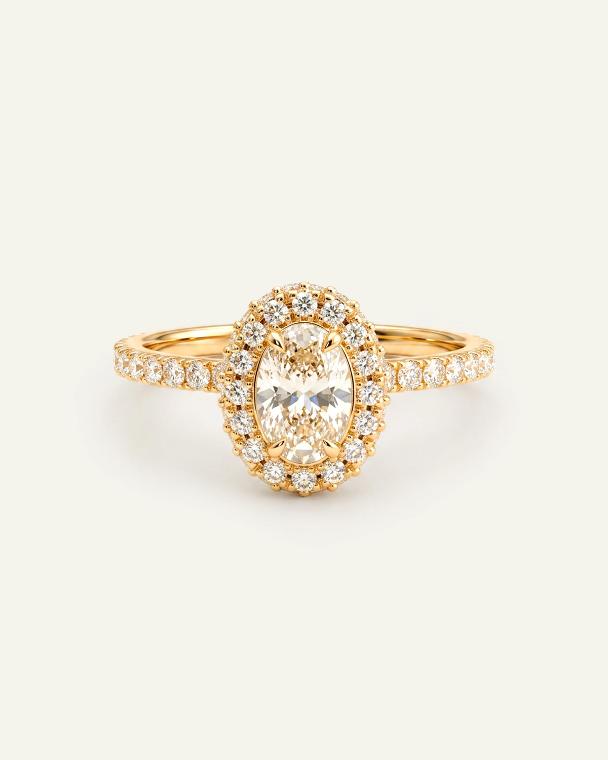 Ovani® Diamond Oval Halo Engagement Ring