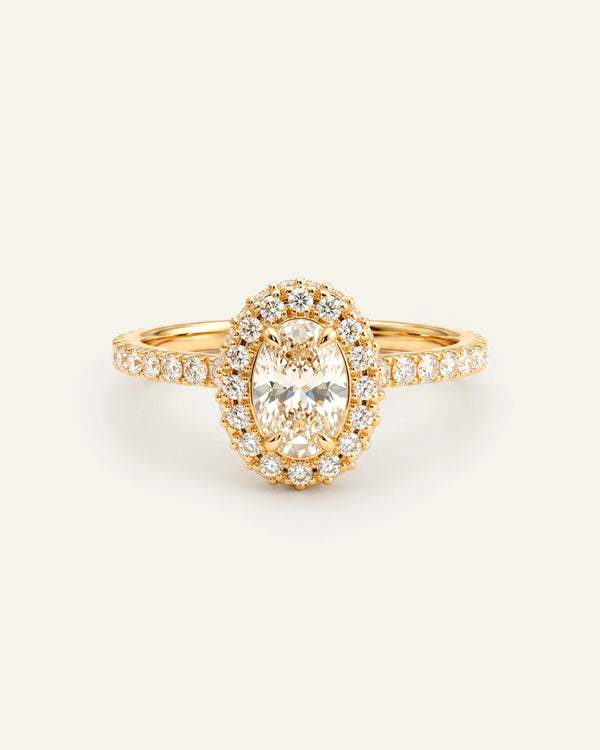 Ovani® Diamond Oval Halo Engagement Ring
