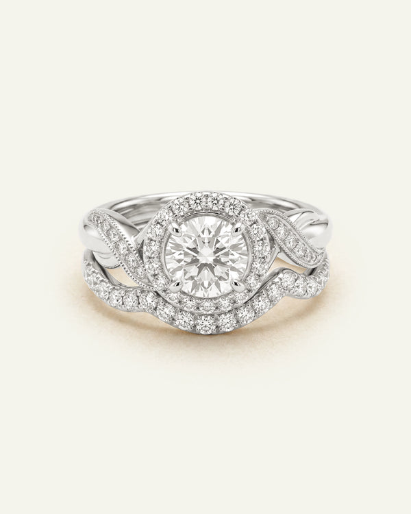 Ovani® Diamond Round Halo Bridal Set