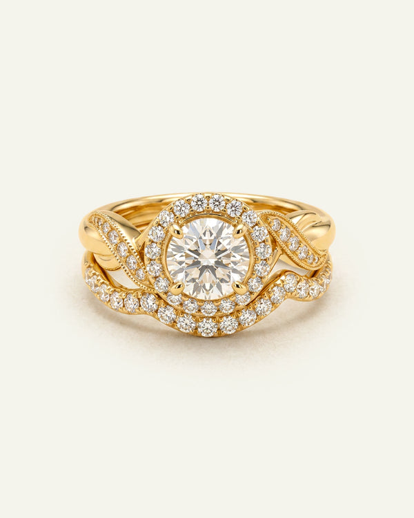 Ovani® Diamond Round Halo Bridal Set
