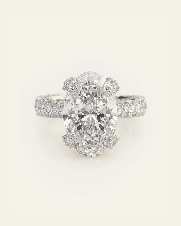 Ovani® Lab-grown Diamond Oval Engagement Ring