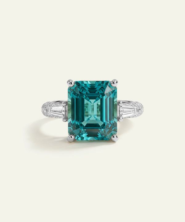 Aanika V. Lab-created Paraiba & Lab-grown Diamond Ring