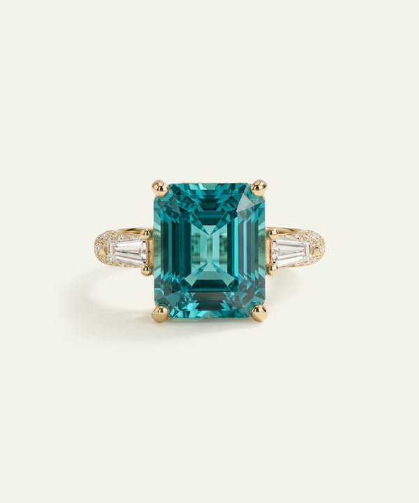 Aanika V. Lab-created Paraiba & Lab-grown Diamond Ring
