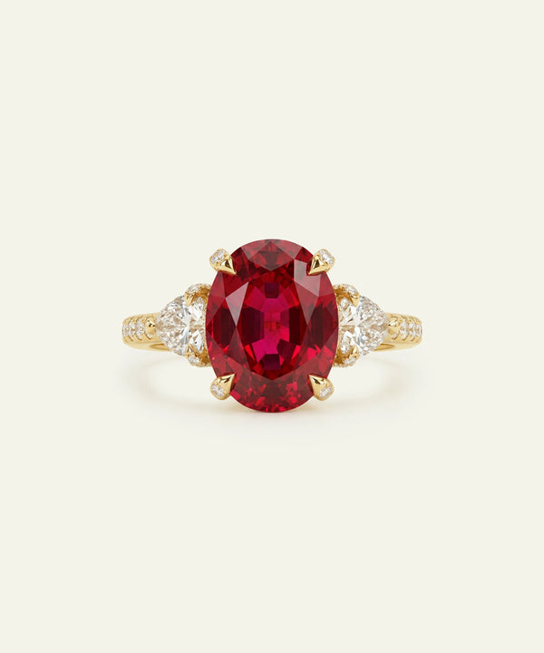 Aanika V. Lab-created Ruby & Lab-grown Diamond Ring