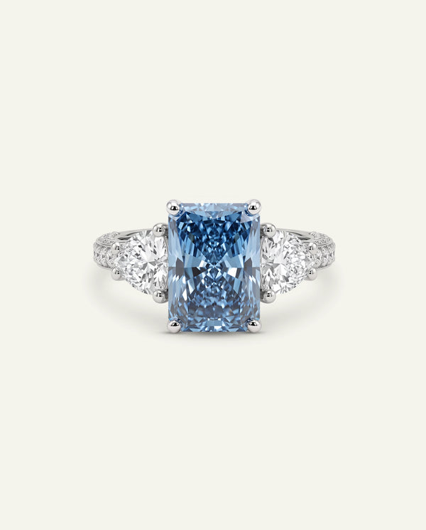 Ovani® Lab-grown Blue Diamond Radiant Engagement Ring - 6.2 Ct. T.W.