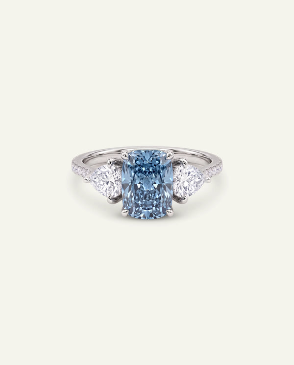 Ovani® Lab-grown Blue Diamond Elongated Cushion Engagement Ring -  2.6 Ct. T.W.