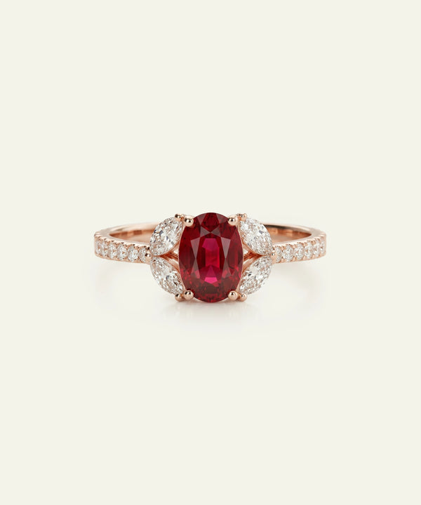 Aanika V. Lab-created Ruby & Lab-grown Diamond Accented Ring