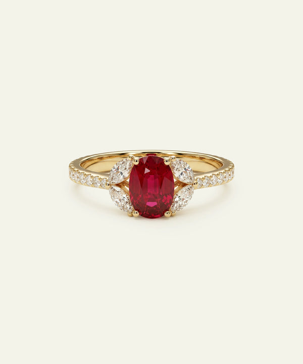 Aanika V. Lab-created Ruby & Lab-grown Diamond Accented Ring