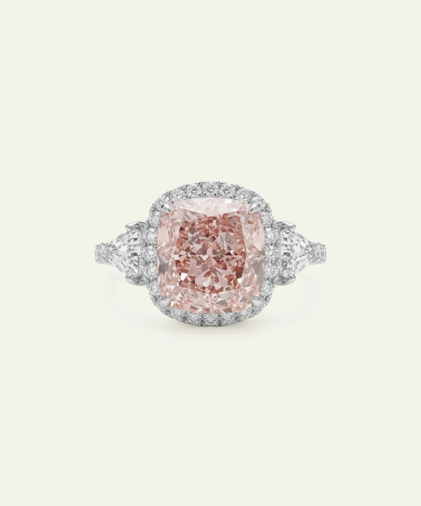 Ovani® Lab-grown Pink Diamond Cushion Halo Engagement Ring -  9.3 Ct. T.W.