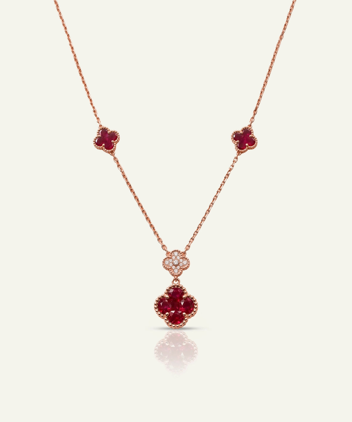 Aanika V® ruby & diamond floral necklace - alternate product view