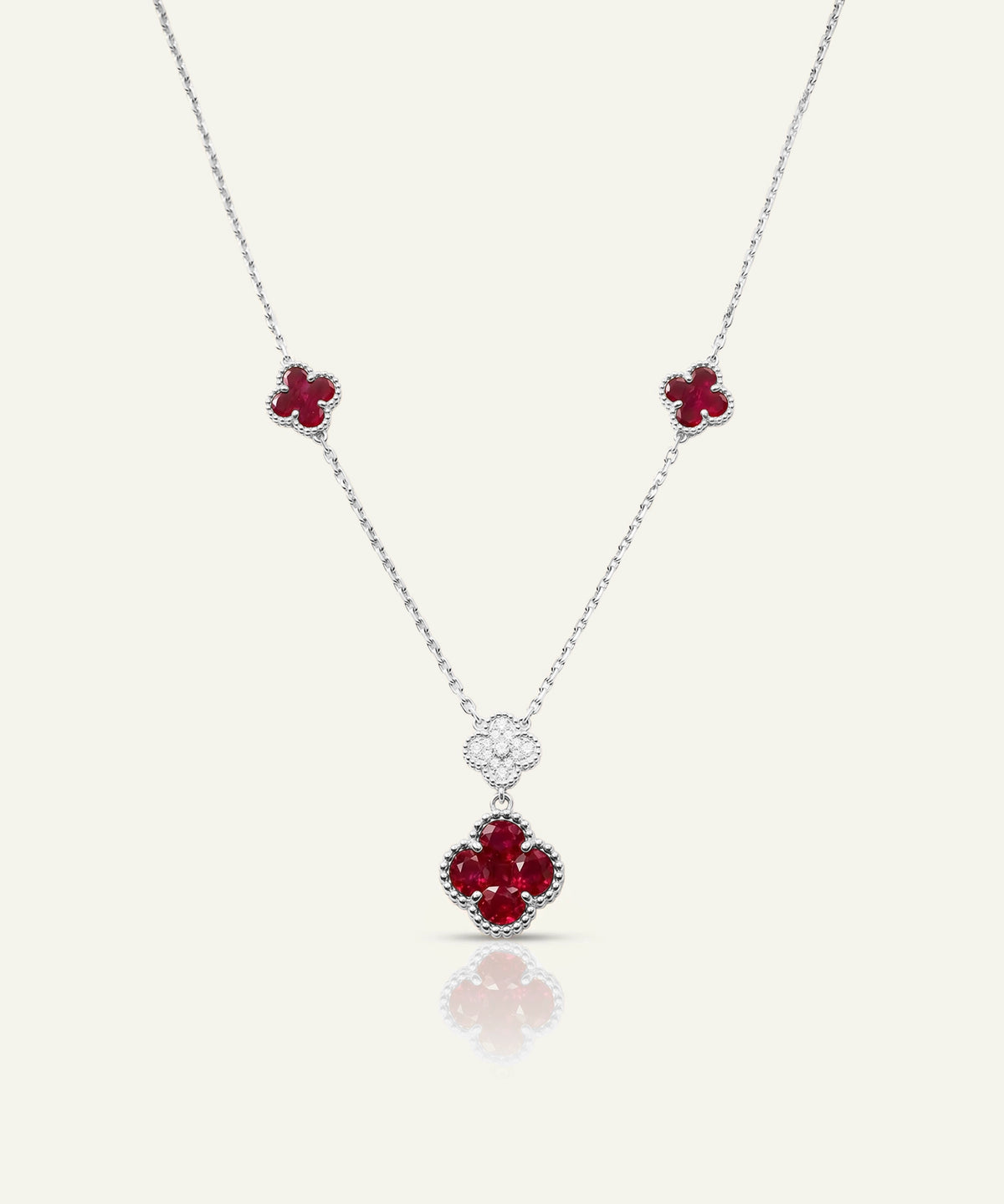 Aanika V® ruby & diamond floral necklace - alternate product view
