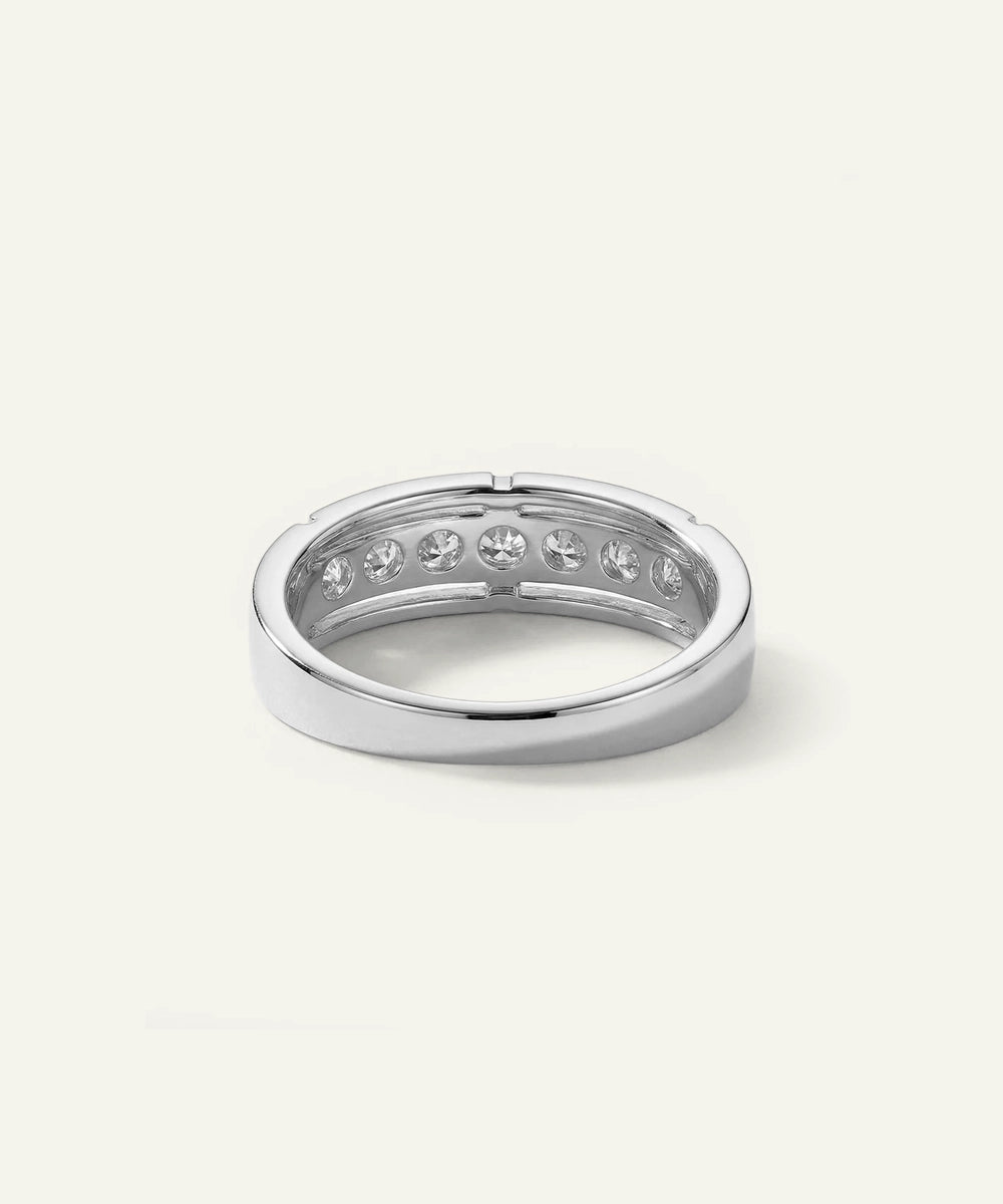 Valliani Jewelers channel-set 7-stone natural diamond men's wedding band