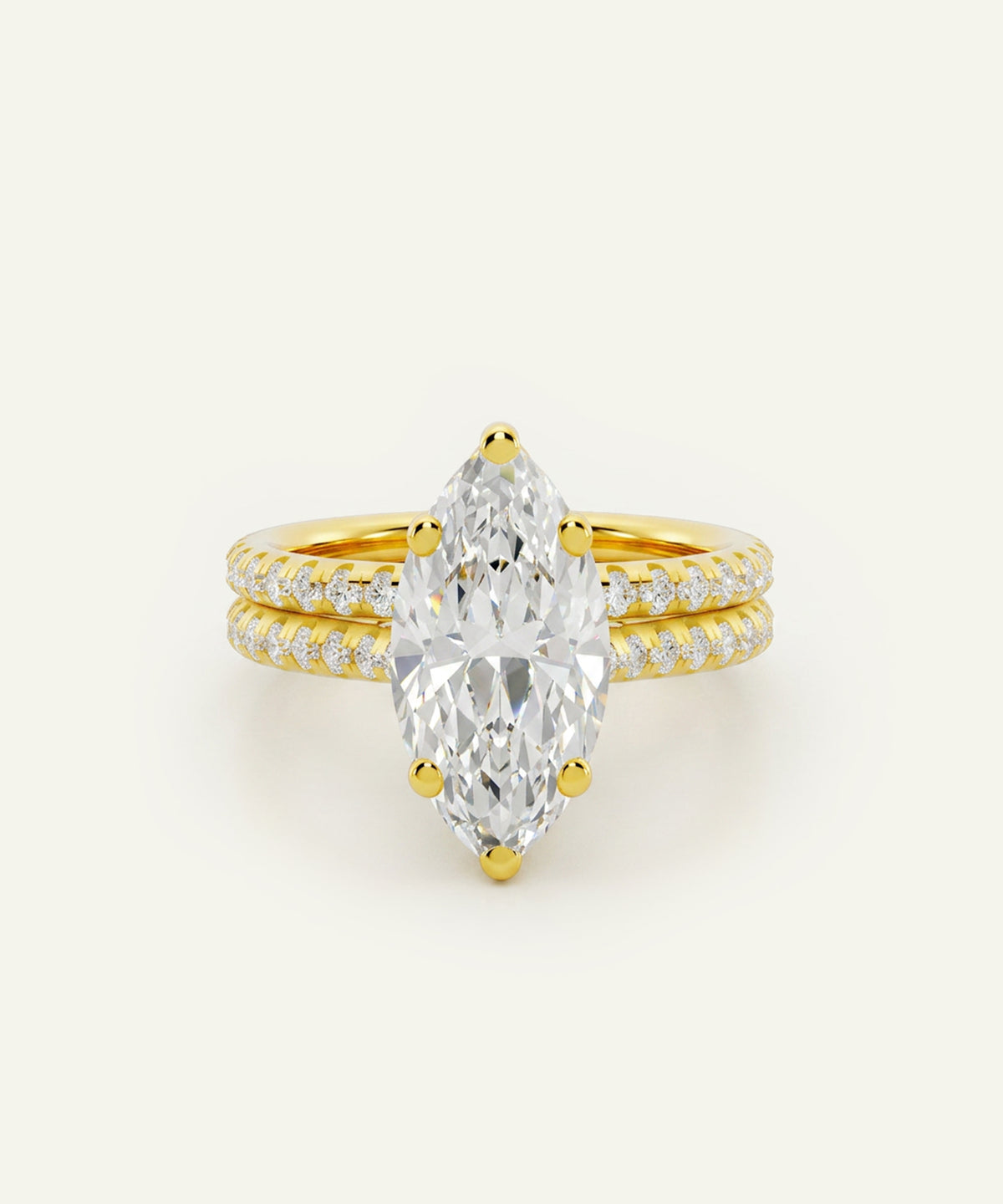 Ovani® Lab-grown Diamond Marquise Hidden Halo Bridal Set