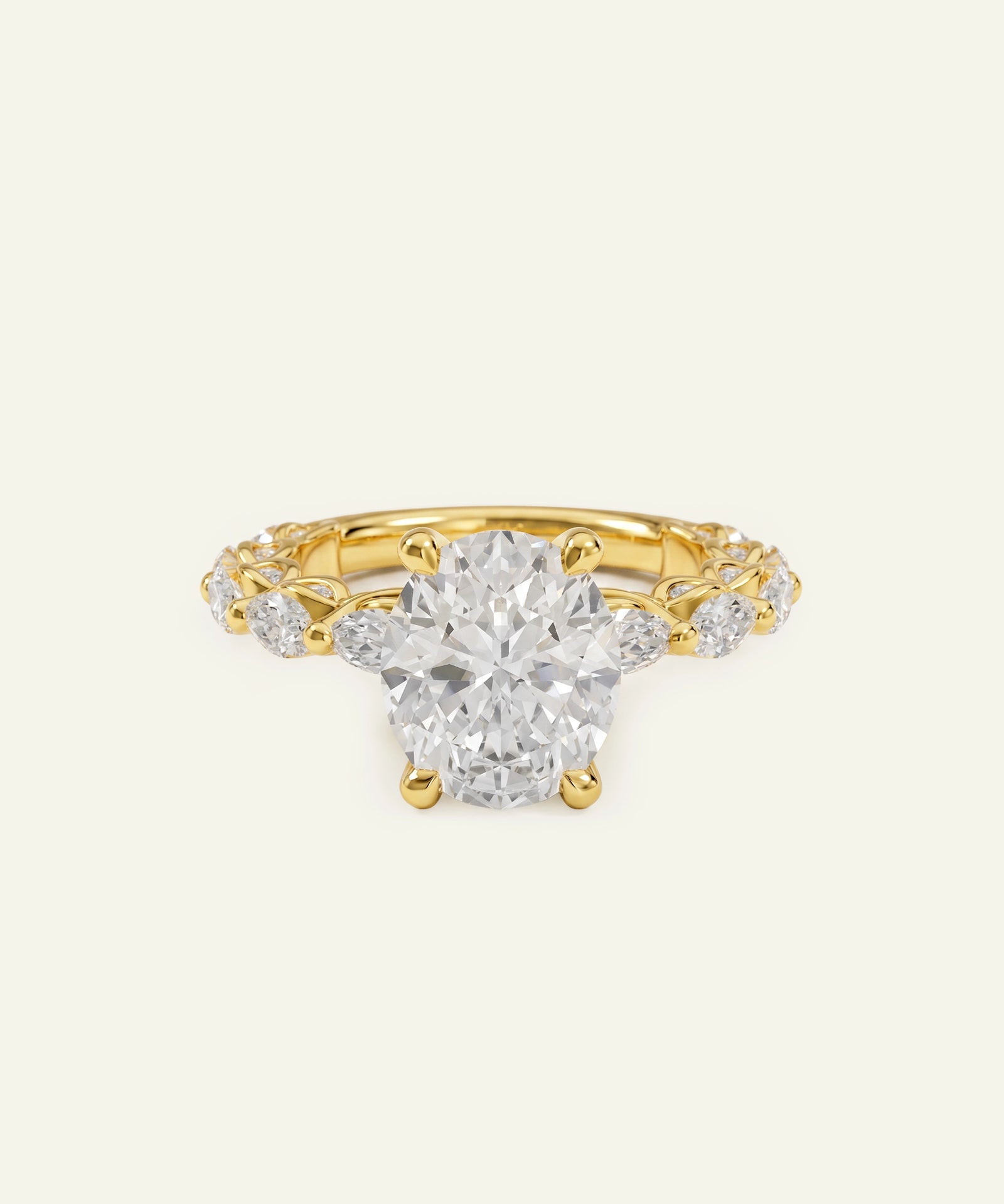 Ovani® Lab-grown Diamond Oval Engagement Ring