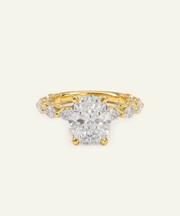 Ovani® Lab-grown Diamond Oval Engagement Ring