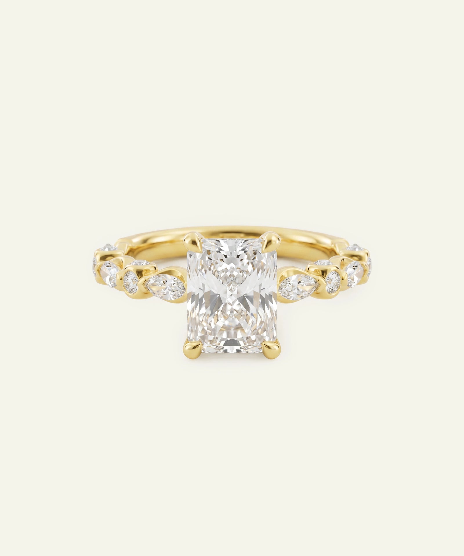 Ovani® Lab-grown Diamond Radiant Engagement Ring