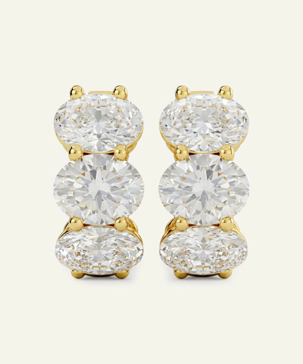 Novello Lab-grown Diamond Oval Hoops - 6.39 Ct. T.W.