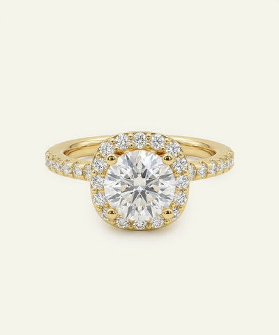 Ultimate ValueÂ® 1.75 CT round halo lab-grown diamond ring - 10K Yellow Gold