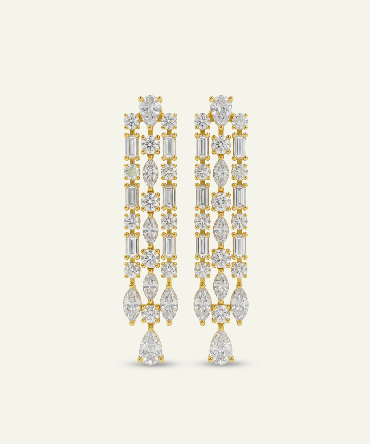 Ovani® Lab-grown Diamond Multi-Shape Dangling Earrings