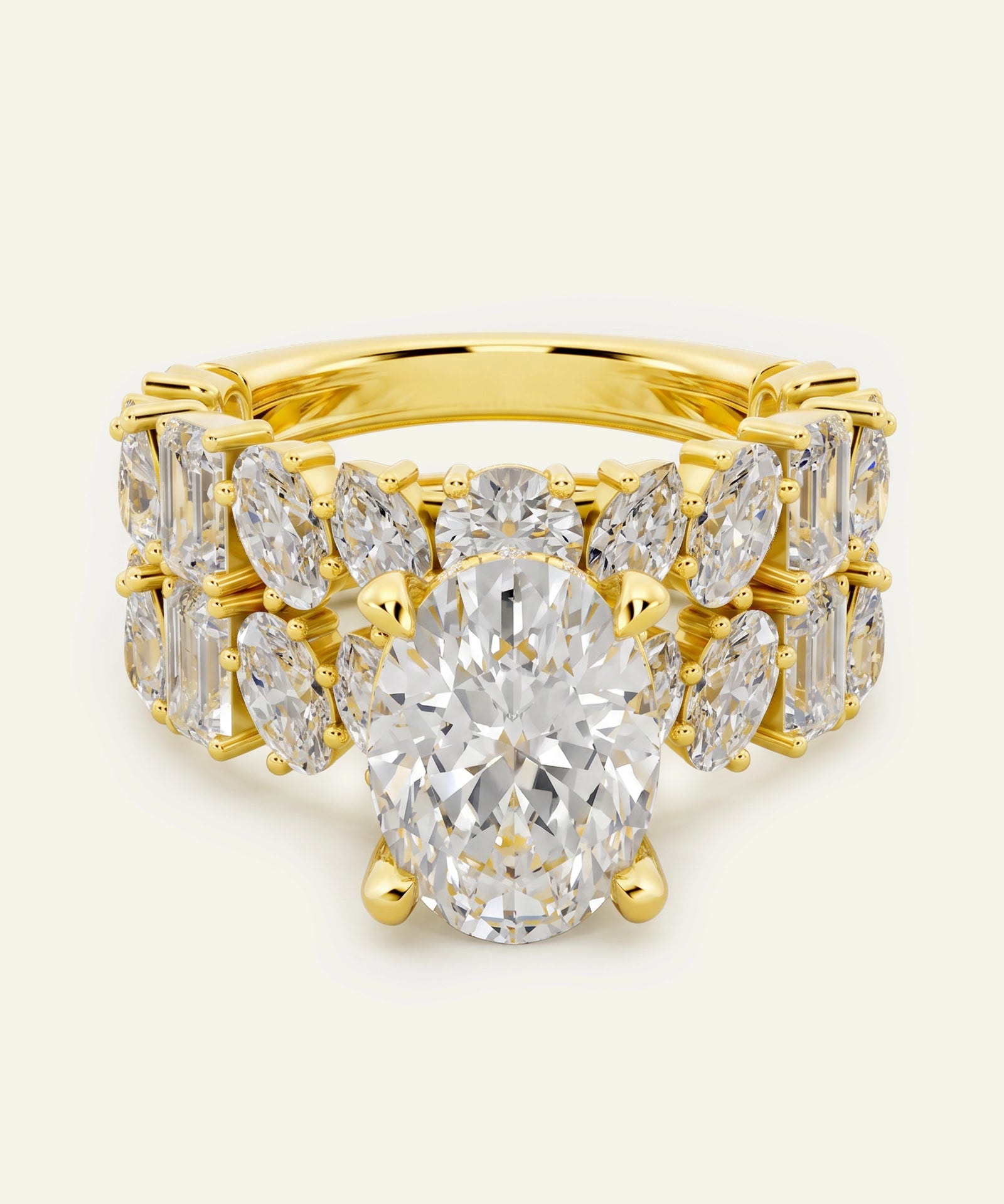 Ovani® Lab-grown Diamond Oval Bridal Set - 7 Ct. T.W.